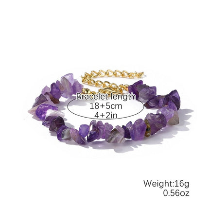 Women Boho Natural Gravel Beaded Bracelet Anklet