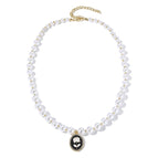N2209-6 Oval White Flower