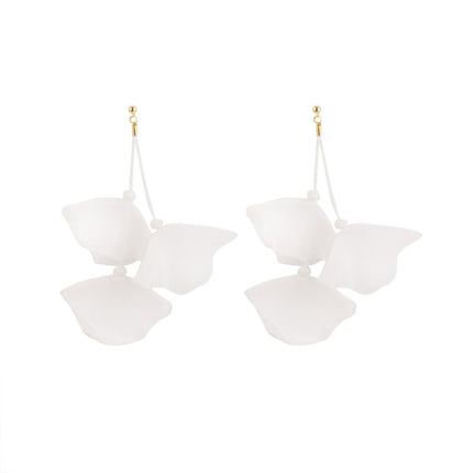 Long Exaggerated Fabric Art Handmade Petal Earrings, E1908-21 Blue, E1908-22 Yellow, E1908-23 Red, E1908-24 Pink, E1908-25 Black, E1908-26 White, E1908-27 Blue, E1908-28 Red, E1908-29 Black, E1908-30 Yellow, E1908-31 Pink, E1908-32 White, E1908-33 Blac...