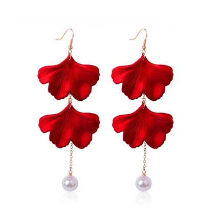 Long Exaggerated Fabric Art Handmade Petal Earrings, E1908-21 Blue, E1908-22 Yellow, E1908-23 Red, E1908-24 Pink, E1908-25 Black, E1908-26 White, E1908-27 Blue, E1908-28 Red, E1908-29 Black, E1908-30 Yellow, E1908-31 Pink, E1908-32 White, E1908-33 Blac...