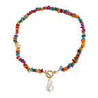 N2105-9 Color Stone Pearl Pendant