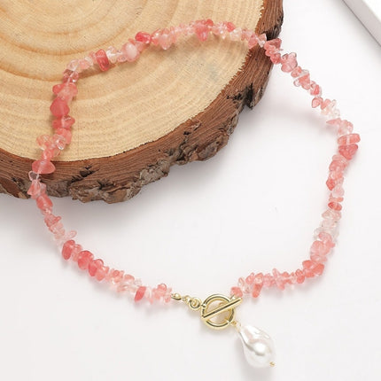 Boho Colorful Broken Natural Stone Necklace, Model:, N2105-9 Color Stone Pearl Pendant, N2206-8 Pink Stone, N2206-9 Light Blue Stone, N2206-10 Multi-color Stone, N2206-11 Transparent Stone, N2106-23 Pink Stone Single Chain                              ...