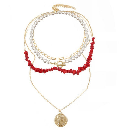 Boho Colorful Broken Natural Stone Necklace, Model:, N2105-9 Color Stone Pearl Pendant, N2206-8 Pink Stone, N2206-9 Light Blue Stone, N2206-10 Multi-color Stone, N2206-11 Transparent Stone, N2106-23 Pink Stone Single Chain                              ...