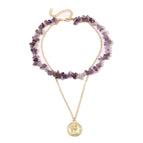 N2107-5 Purple Stone Double Layer