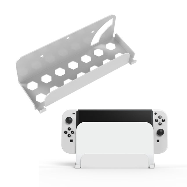 For Switch OLED Game Console JYS Wall Hanging Holder Bracket, Iron White, Iron Black