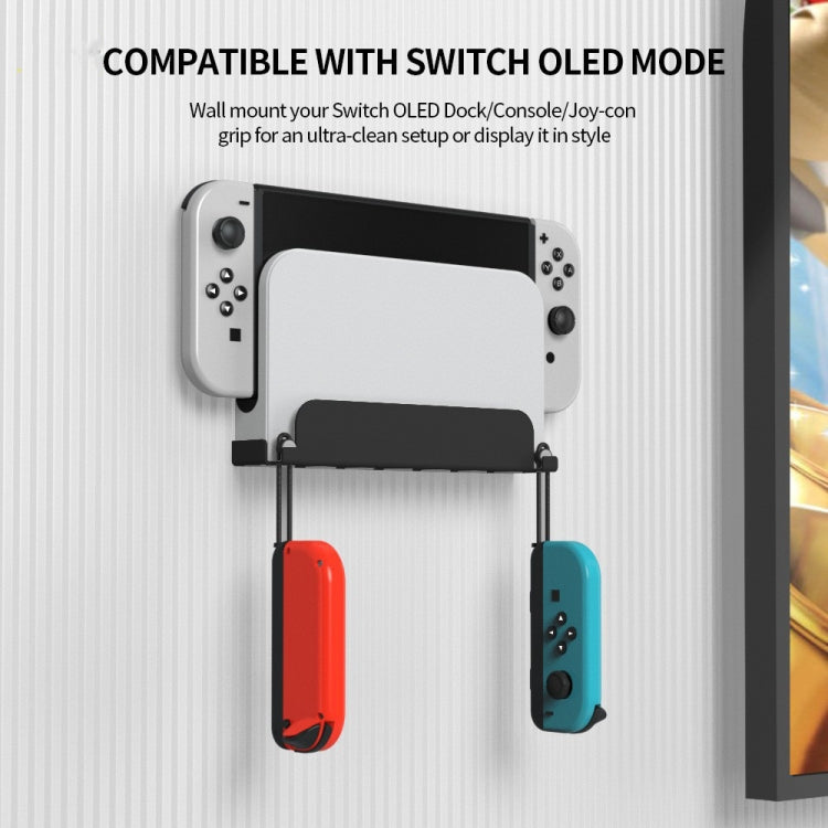For Switch OLED Game Console JYS Wall Hanging Holder Bracket, Iron White, Iron Black