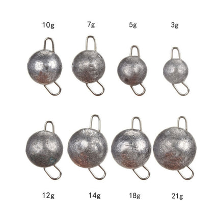 10pcs Fast Hanging Lead Pendant Lure Insertion Lead Inverted Lead, Specification: 3g, 3g, 5g, 7g, 10g, 12g, 14g, 18g, 21g