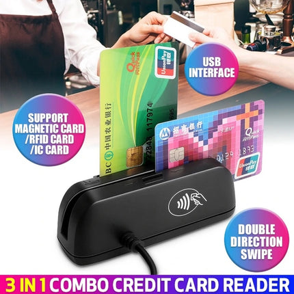 YL116U-3 3 in 1 IC Card Induction Magnetic Card Reader, 3 in 1