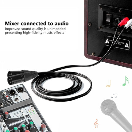 2RCA To 2XLR Speaker Canon Cable Audio Balance Cable, 0.5m, 1m, 1.5m, 3m