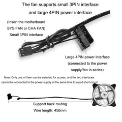 COOLMOON 12cm Dual Aperture Computer Mainframe Chassis Dual Interface Fan