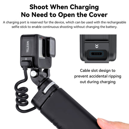 Für GoPro Hero11 Black / HERO10 Black /9 Black TELESIN Wetterfeste Seitenabdeckung Einfach abnehmbarer Ladeanschlussdeckel, für GoPro Hero11 Black / HERO10 Black /9 Black