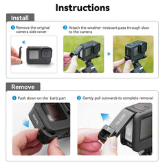 For GoPro Hero11 Black / HERO10 Black /9 Black TELESIN Weather-resistant Side Cover Easy Removable Charging Cover Port, For GoPro Hero11 Black / HERO10 Black /9 Black