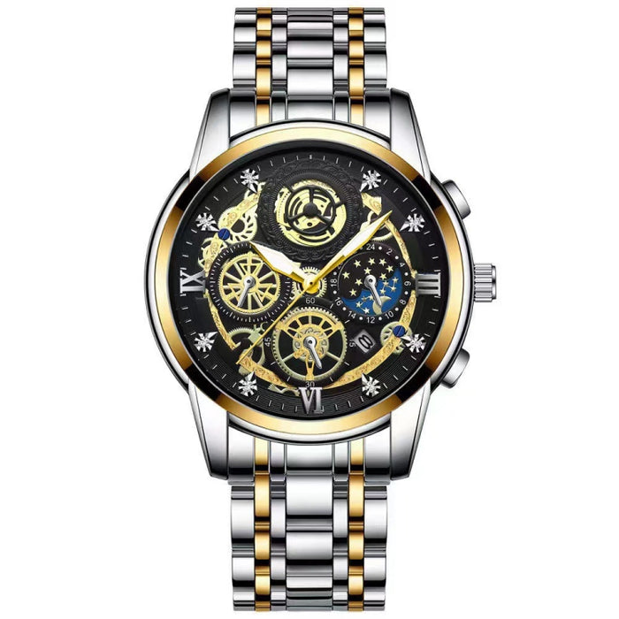 BINBOND 4010 Multifunctional Waterproof Hollowed Luminous Quartz Watch