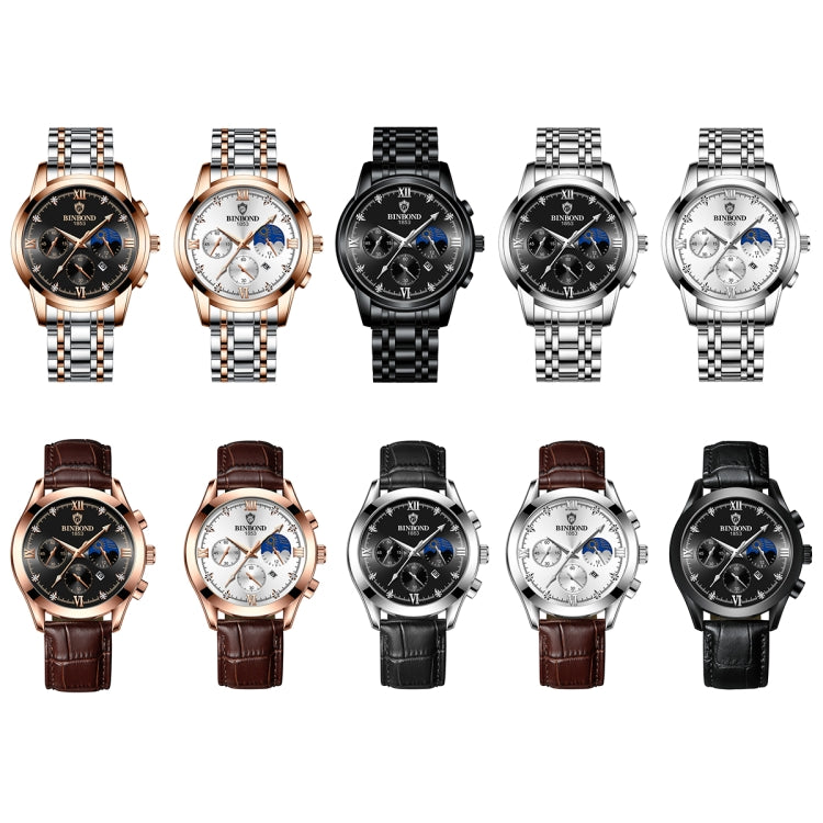 BINBOND B3591 30m Waterproof Luminous Calendar Men Watch