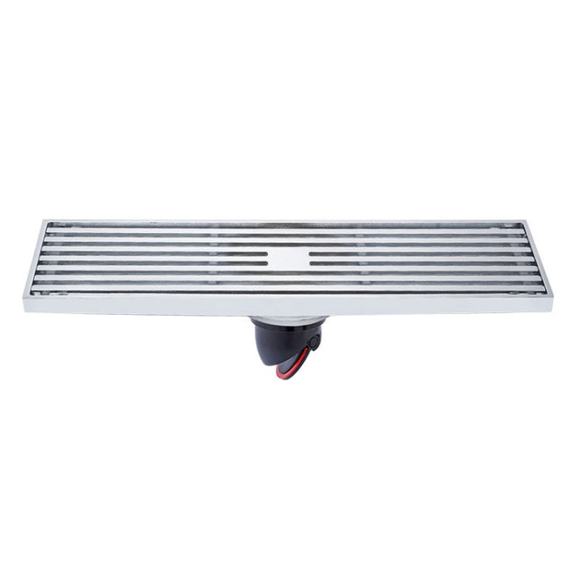 8x30cm Extended Full Copper Strip Floor Drain, Style:, K8034 Chrome Plated+Black Straight Row, K8034 Chrome Plated+Copper Self Seal, K8034 Chrome Plated+5.5 Deep Water Seal, K8034 Chrome Plated+Magnetic Suspension, K8035 Nickel Brushes+Black Straight R...