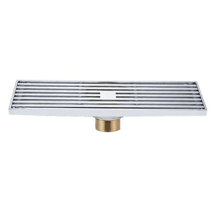 8x30cm Extended Full Copper Strip Floor Drain, Style:, K8034 Chrome Plated+Black Straight Row, K8034 Chrome Plated+Copper Self Seal, K8034 Chrome Plated+5.5 Deep Water Seal, K8034 Chrome Plated+Magnetic Suspension, K8035 Nickel Brushes+Black Straight R...