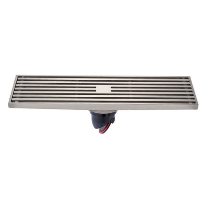 8x30cm Extended Full Copper Strip Floor Drain, Style:, K8034 Chrome Plated+Black Straight Row, K8034 Chrome Plated+Copper Self Seal, K8034 Chrome Plated+5.5 Deep Water Seal, K8034 Chrome Plated+Magnetic Suspension, K8035 Nickel Brushes+Black Straight R...