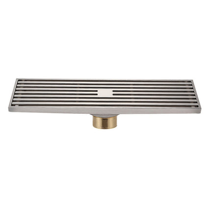 8x30cm Extended Full Copper Strip Floor Drain, Style: