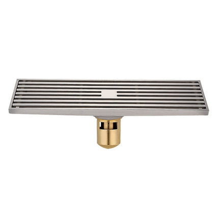 8x30cm Extended Full Copper Strip Floor Drain, Style: