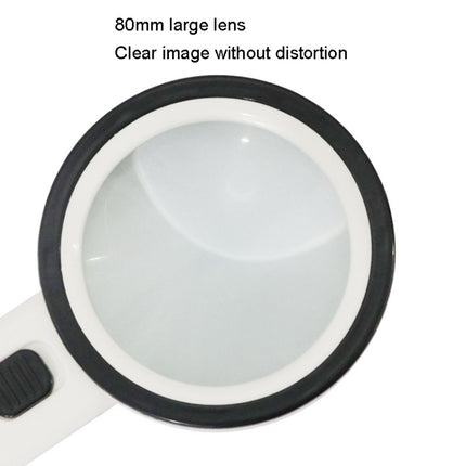 JHS407 30X Handheld HD Magnifier With LED Light, 80mm 30X