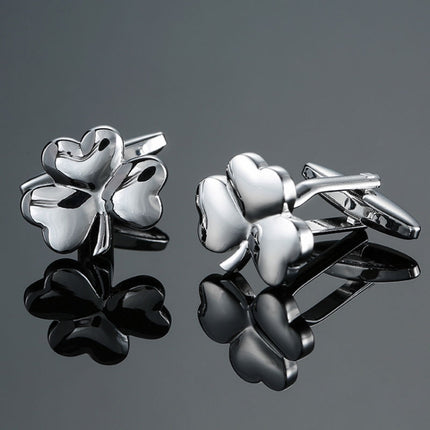 Men Clover Rose Pattern Cufflinks, Color: Red Strawberry, Silver Clover, Black Clover, Red Clover, Silver Maple Leaf, Gold Maple Leaf, Red Rose, Black Flower Pattern, Wine Red Silver Pattern, Black Cloud Pattern, Gold Cloud Pattern, Silver Laser Flower...