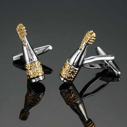 Men Clover Rose Pattern Cufflinks, Color: Red Strawberry, Silver Clover, Black Clover, Red Clover, Silver Maple Leaf, Gold Maple Leaf, Red Rose, Black Flower Pattern, Wine Red Silver Pattern, Black Cloud Pattern, Gold Cloud Pattern, Silver Laser Flower...