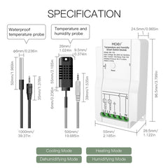 Tuya Dual-way Temperature and Humidity Switch Timer Smart Switch, WiFi Switch Module+Temperature and Humidity Probe, WiFi Switch Module+Temperature Probe, Temperature and Humidity Probe, Temperature Probe