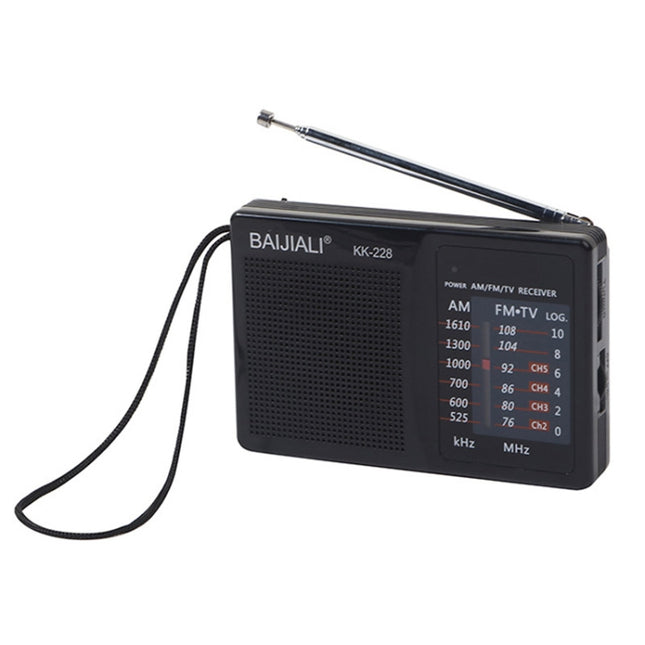 BAIJIALI BJL228 Retro Portable Two Band FM AM Radio Built-in Speaker, BJL228 White, BJL228 Black