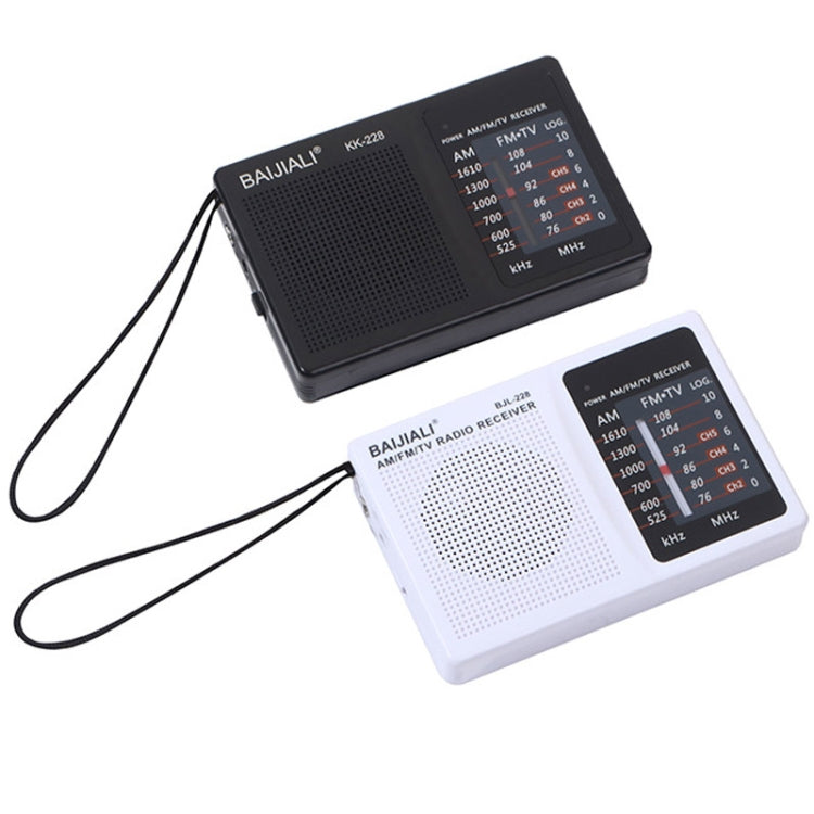 BAIJIALI BJL228 Retro Portable Two Band FM AM Radio Built-in Speaker, BJL228 White, BJL228 Black