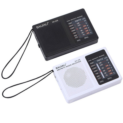 BAIJIALI BJL228 Retro Portable Two Band FM AM Radio Built-in Speaker, BJL228 White, BJL228 Black