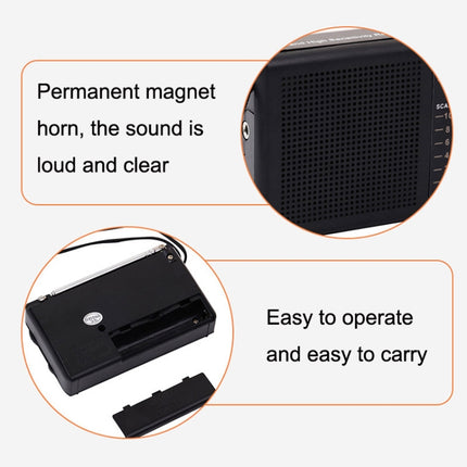 BAIJIALI BJL228 Retro Portable Two Band FM AM Radio Built-in Speaker, BJL228 White, BJL228 Black