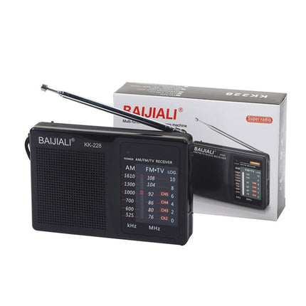 BAIJIALI BJL228 Retro Portable Two Band FM AM Radio Built-in Speaker, BJL228 White, BJL228 Black