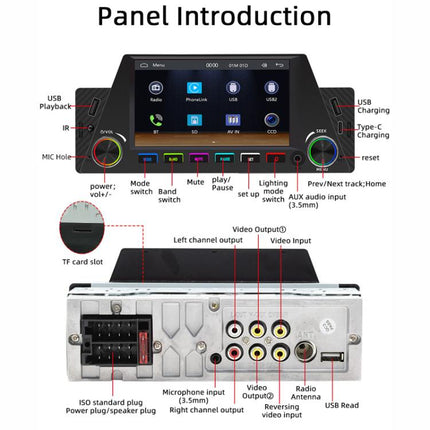 4.7 inch AUTO/CarPlay Navigation Bluetooth FM Radio Car MP5, 161C