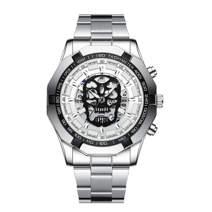 BINBOND S034 30M Waterproof Quartz Watch Skull Skeleton Luminous Watch