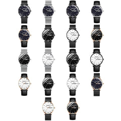 BINBOND B3820 30M Waterproof Ultra-thin Quartz Luminous Starry Watch, Black Net-Black-Starry