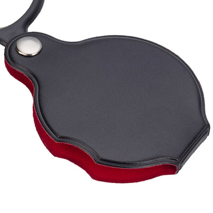 5pcs 50mm 8X Mini Leather Folding Magnifier, Leather Folding 8X