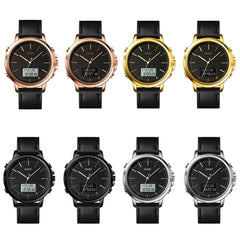 SKMEI 1652 Dual Movement Sports Leather Alloy Male Watch, Rose Gold Shell White Machine, Rose Gold Shell Black Machine, Gold Shell White Machine, Gold Shell Black Machine, Black Shell White Machine, Black Shell Black Machine, Silver Shell White Machine...