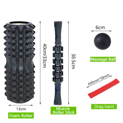 Crescent Hollow Foam Roller Yoga Column Set Fitness Muscle Relaxation Massager Set, 3pcs/set, 4pcs/set