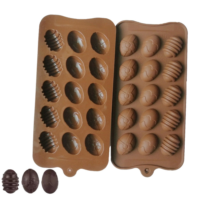 Easter Mini Colorful Egg Silicone Chocolate Mold, 15 Eggs