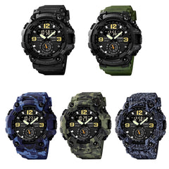 SKMEI 1637 Sports Digital Display Outdoor Shockproof Plastic Large Dial Men Watch, Black, Army Green, Blue Camouflage, Army Green Camouflage, Gray Black