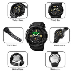 SKMEI 1637 Sports Digital Display Outdoor Shockproof Plastic Large Dial Men Watch, Black, Army Green, Blue Camouflage, Army Green Camouflage, Gray Black