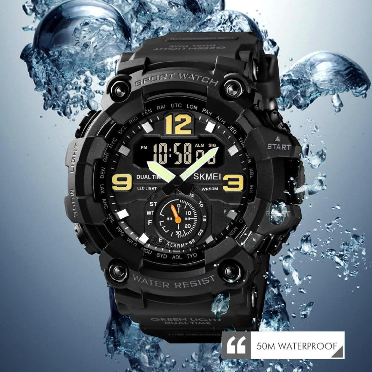 SKMEI 1637 Sports Digital Display Outdoor Shockproof Plastic Large Dial Men Watch, Black, Army Green, Blue Camouflage, Army Green Camouflage, Gray Black