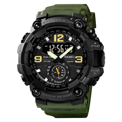 SKMEI 1637 Sports Digital Display Outdoor Shockproof Plastic Large Dial Men Watch, Army Green, Blue Camouflage, Army Green Camouflage, Gray Black