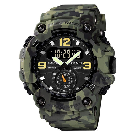 SKMEI 1637 Sports Digital Display Outdoor Shockproof Plastic Large Dial Men Watch, Army Green, Blue Camouflage, Army Green Camouflage, Gray Black