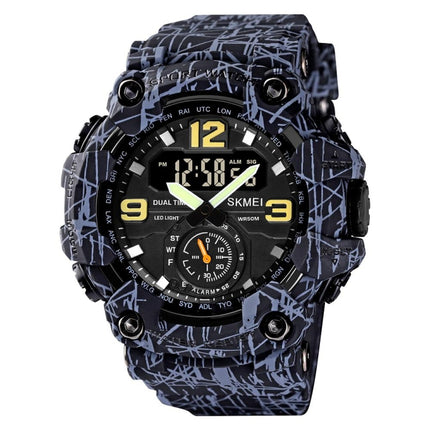SKMEI 1637 Sports Digital Display Outdoor Shockproof Plastic Large Dial Men Watch, Army Green, Blue Camouflage, Army Green Camouflage, Gray Black