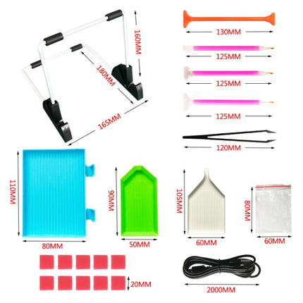 H-ZS4 DIY Diamond Painting Tools Kit Drill Pen Handmade Lighting Board Combination Kit, Diamond Painting Tools Kit