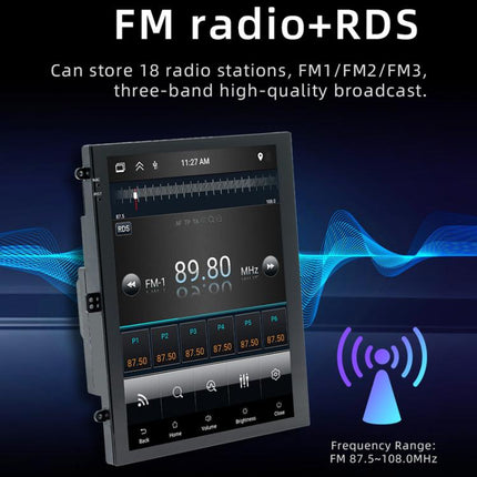 9.7 inch Vertical Screen Bluetooth Radio Android 13 GPS Navigation Device, 2+64G