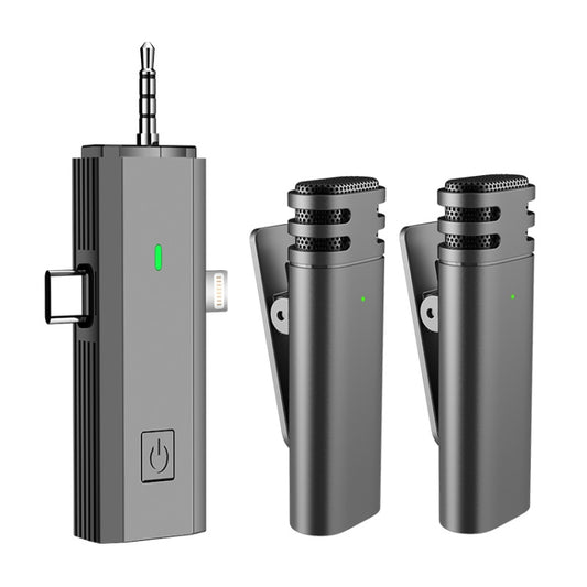 S17 Wireless  3 In 1 Lavalier MIC For Phone SLR Camera Loudspeaker ,Spec:, 1 Drag Two