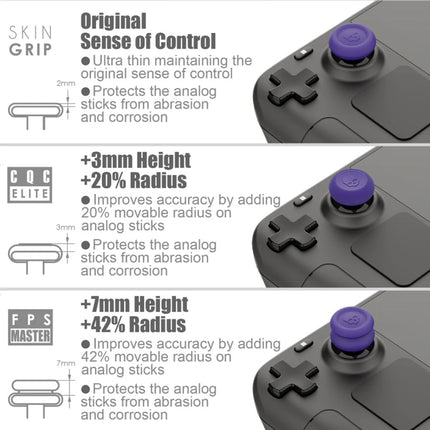 005 for Steam Deck Game Console Joystick Cap Set Anti-skid Combination Button Cap, Black, Green, Purple, Yellow