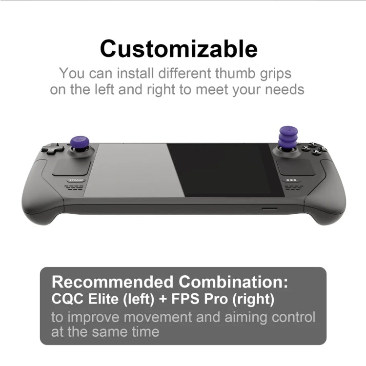 005 for Steam Deck Game Console Joystick Cap Set Anti-skid Combination Button Cap, Black, Green, Purple, Yellow
